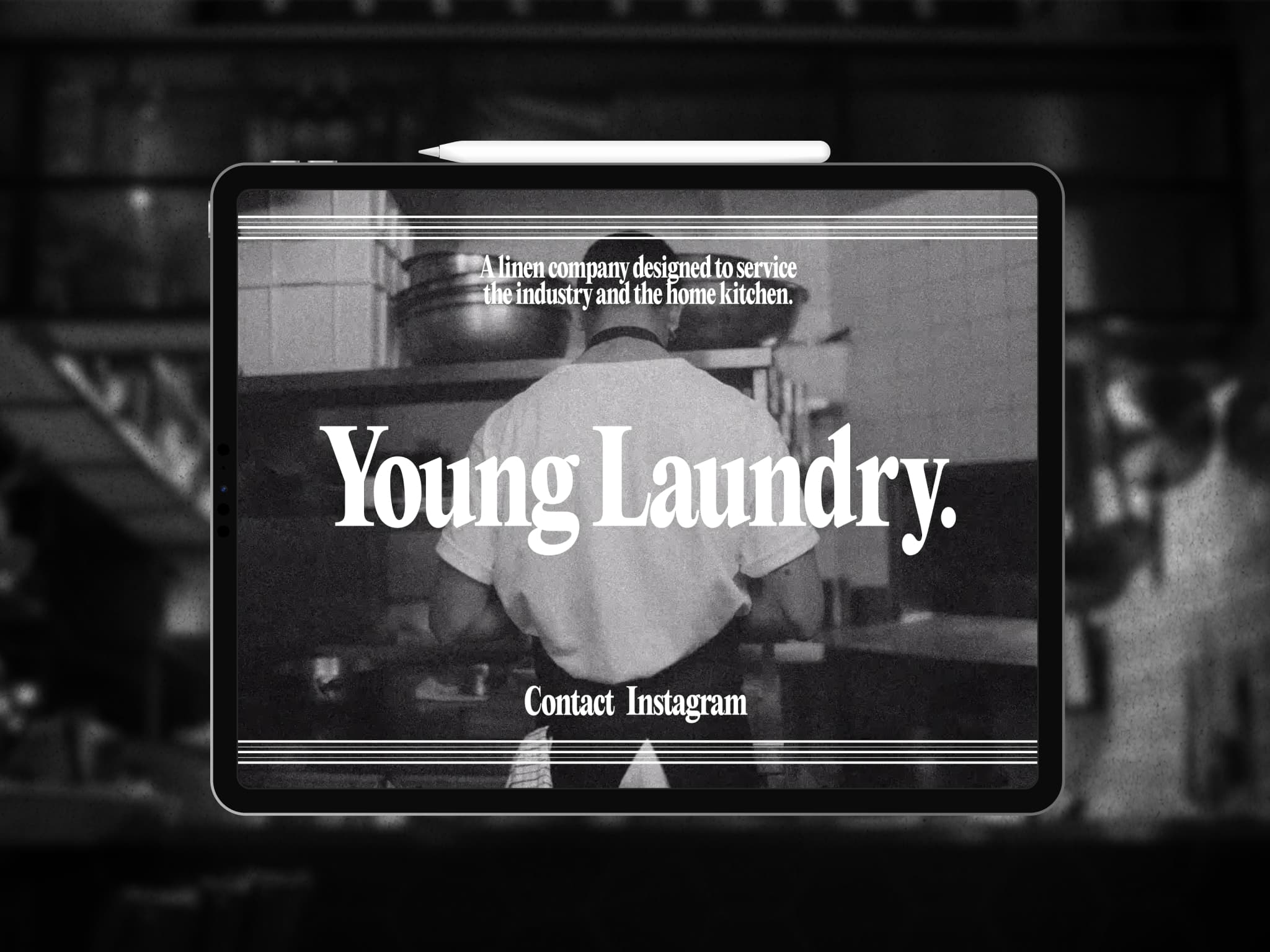 Young Laundrys landningssida på läsplatta